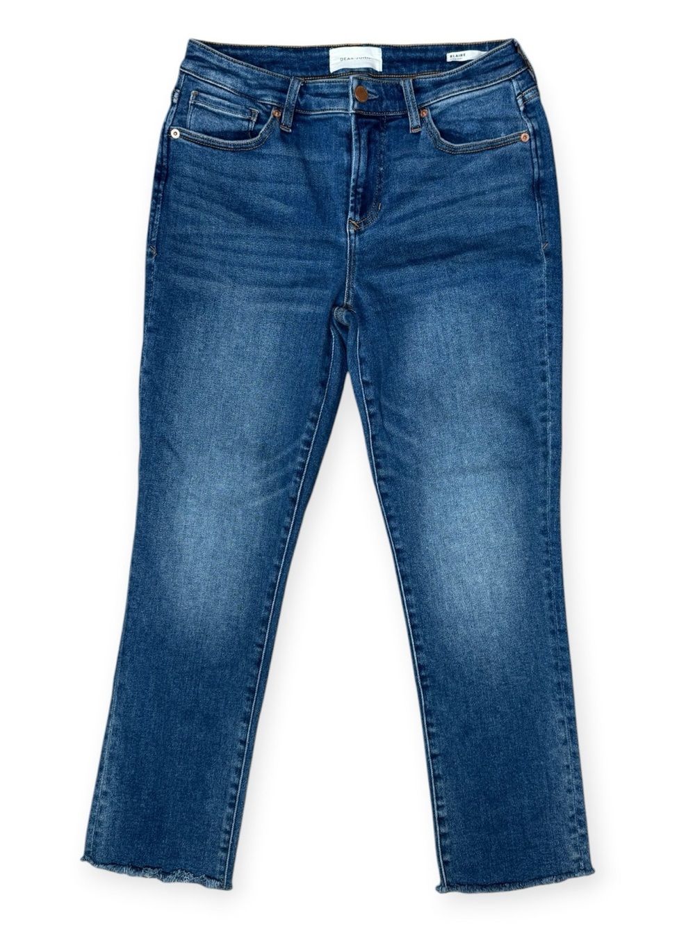 Dear John Blaire Straight Leg Jeans 29 Raw Hem Stretch Denim